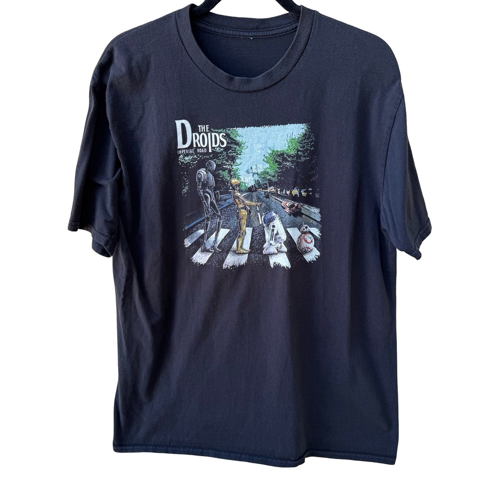 Star Wars The Droids Imperial Road Abbey Road Sci Fi Parody T-Shirt Mens Black L